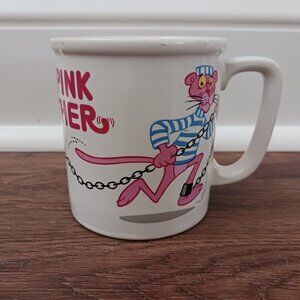 Vintage Pink Panther Jail Ball & Chain Cartoon w/ Inspector Mug Cup Japan